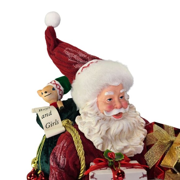 Dept 56 Possible Dreams Santa Claus Reindeer Ride Fabric Clothtique Holiday Xmas - Picture 2 of 10